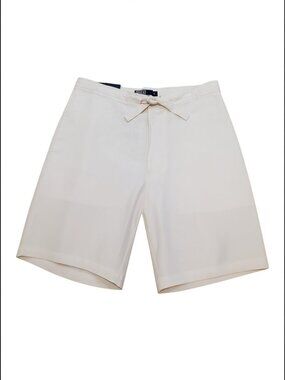 NEW POLO by RALPH LAUREN SZ M Vintage 100% Linen Shorts in Ivory